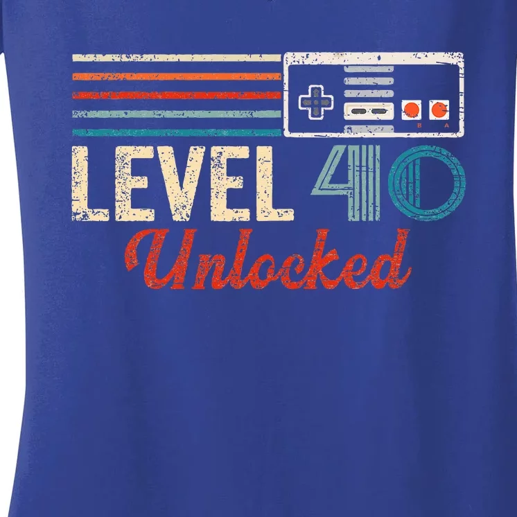 Unlocked Level 40 Birthday Women's V-Neck T-Shirt