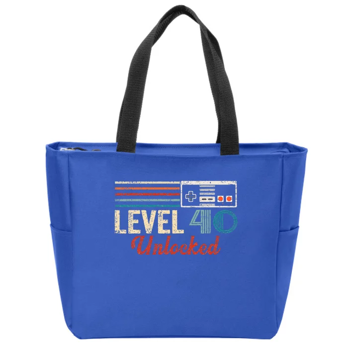 Unlocked Level 40 Birthday Zip Tote Bag