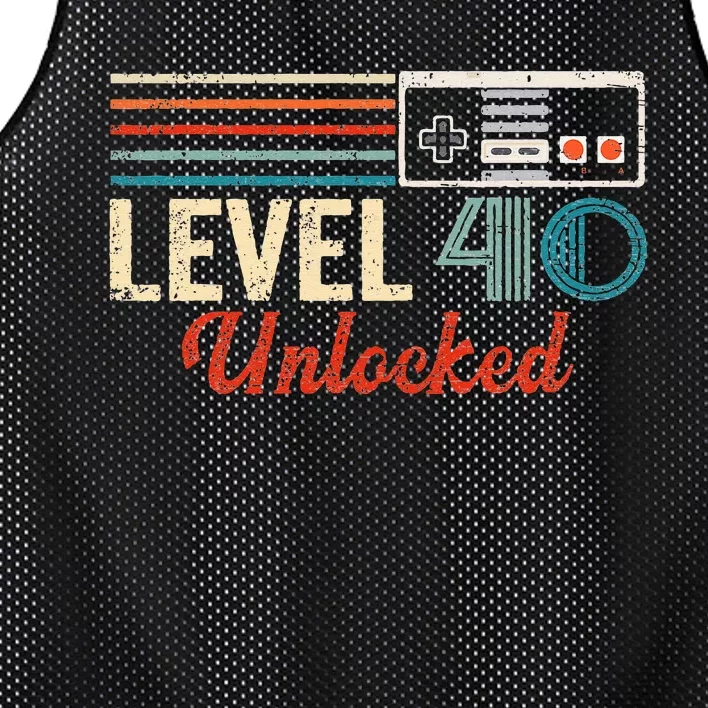 Unlocked Level 40 Birthday Boy Video Game Controller Mesh Reversible Basketball Jersey Tank