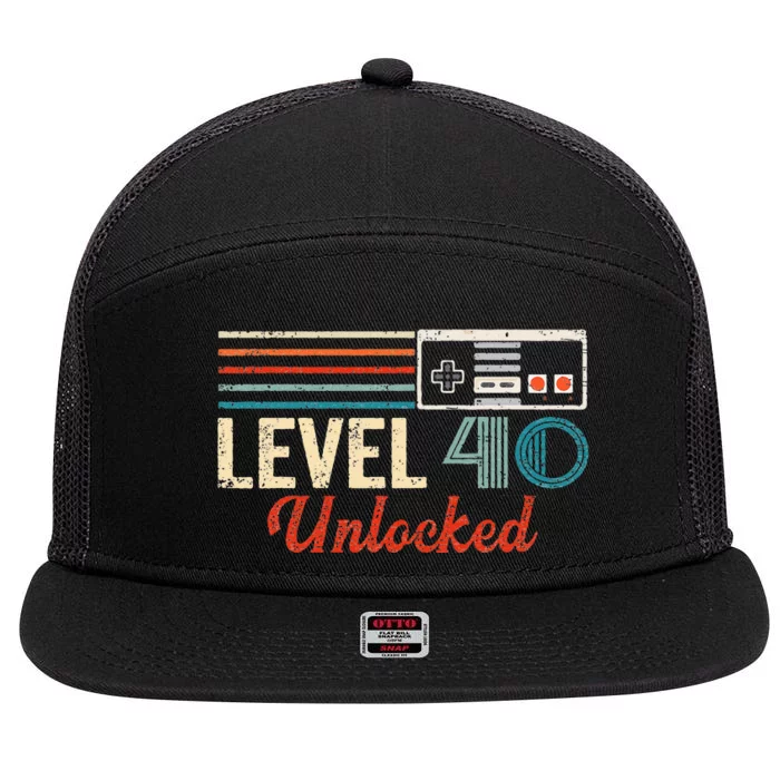 Unlocked Level 40 Birthday Boy Video Game Controller 7 Panel Mesh Trucker Snapback Hat