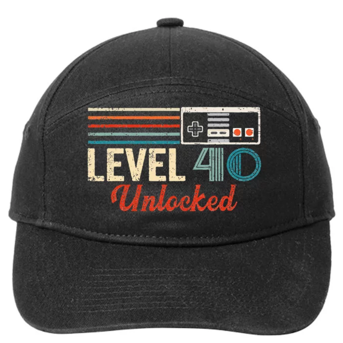 Unlocked Level 40 Birthday Boy Video Game Controller 7-Panel Snapback Hat