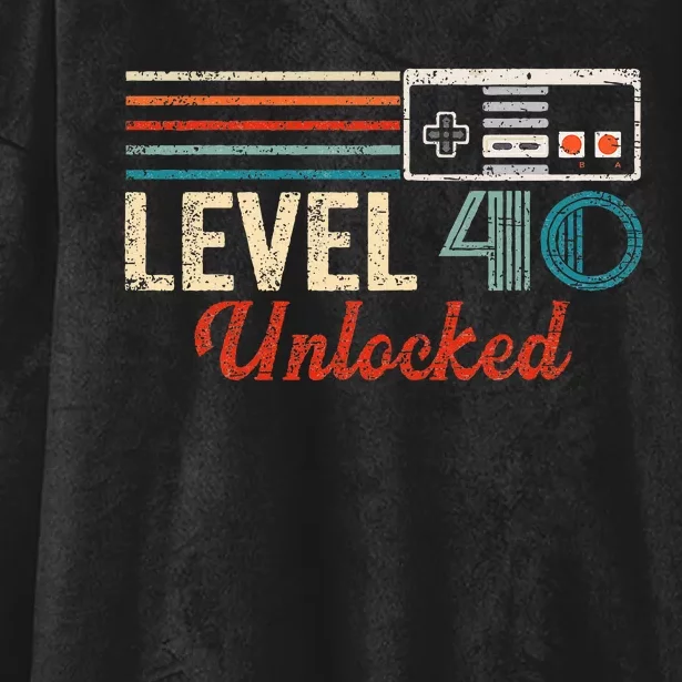 Unlocked Level 40 Birthday Boy Video Game Controller Hooded Wearable Blanket