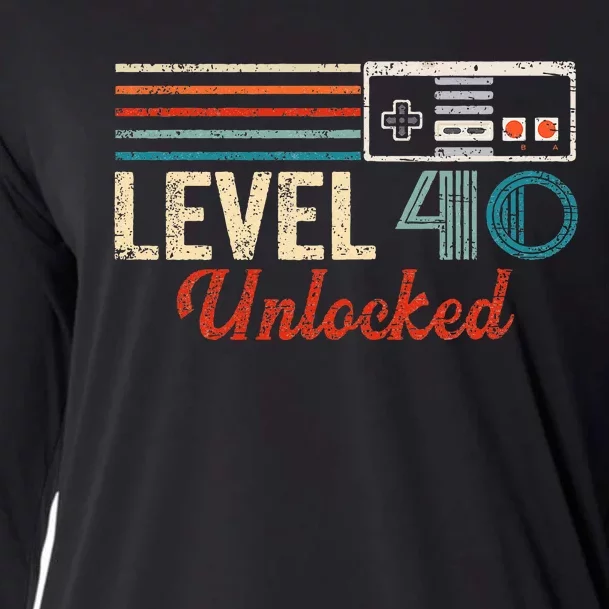 Unlocked Level 40 Birthday Boy Video Game Controller Cooling Performance Long Sleeve Crew