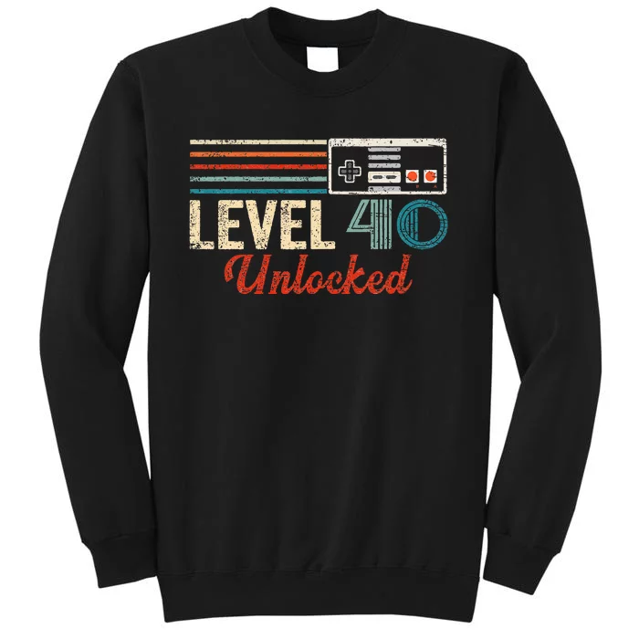 Unlocked Level 40 Birthday Boy Video Game Controller Tall Sweatshirt