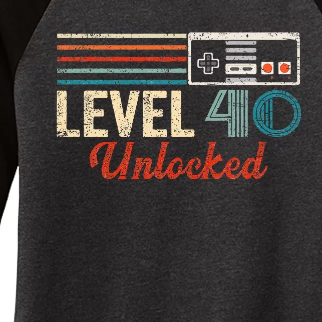 Unlocked Level 40 Birthday Boy Video Game Controller Women's Tri-Blend 3/4-Sleeve Raglan Shirt