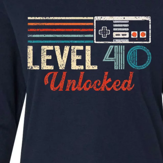 Unlocked Level 40 Birthday Boy Video Game Controller Womens Cotton Relaxed Long Sleeve T-Shirt