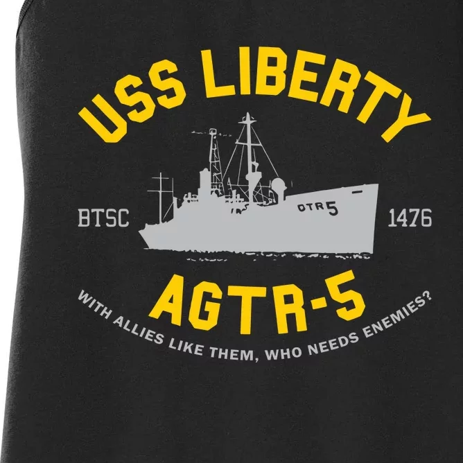 Uss Liberty Agtr 5 Women's Racerback Tank