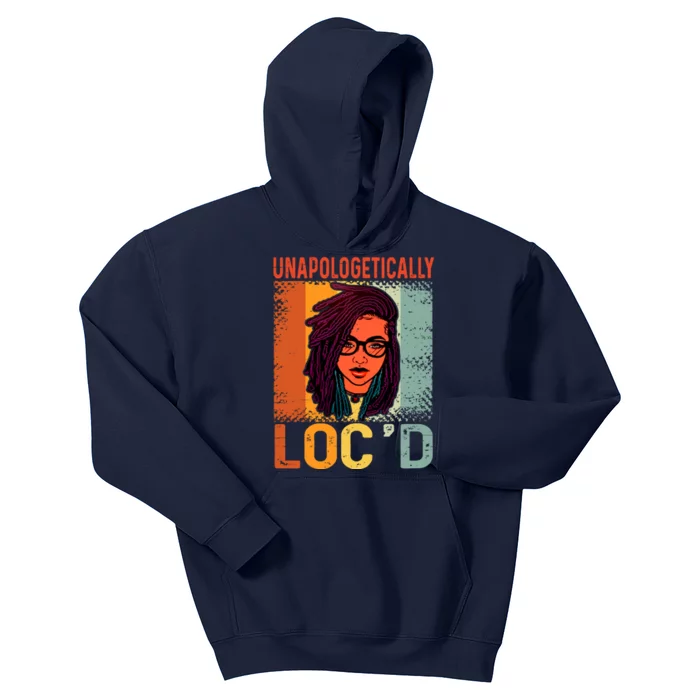 Unapologetically Loc'd Black Queen Melanin Loc'd Hair Kids Hoodie