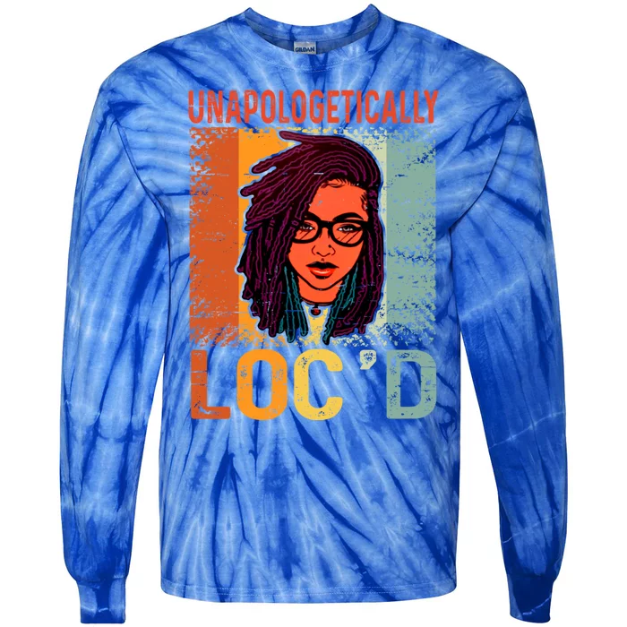 Unapologetically Loc'd Black Queen Melanin Loc'd Hair Cool Gift Tie-Dye Long Sleeve Shirt