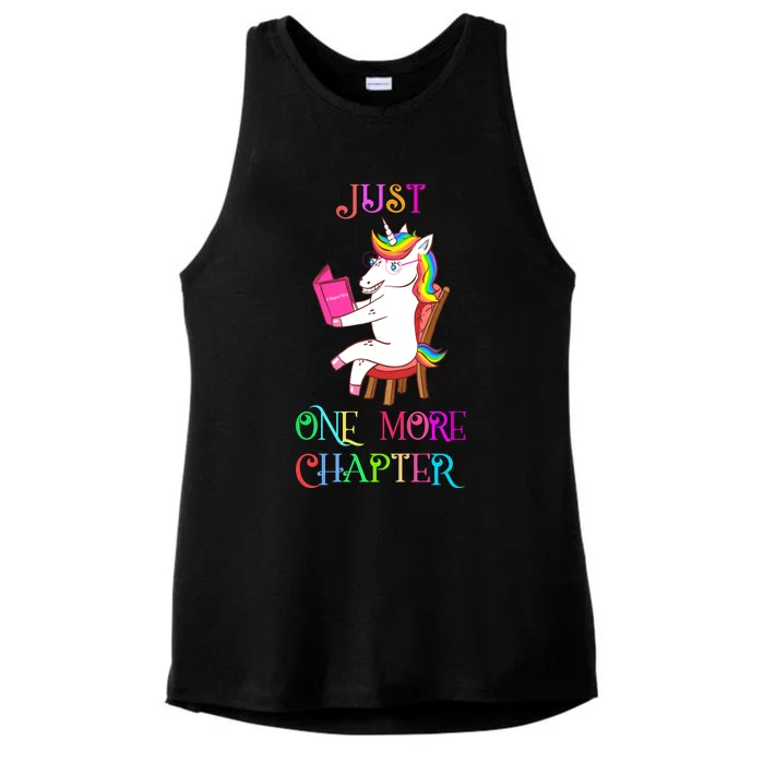 Unicorn Librarian Book Collector Gift Just One More Chapter Ladies Tri-Blend Wicking Tank