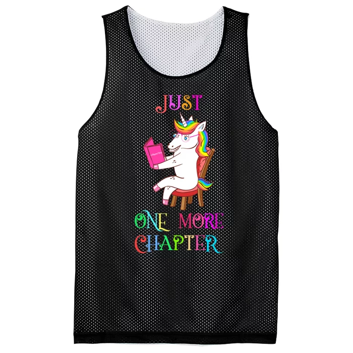 Unicorn Librarian Book Collector Gift Just One More Chapter Mesh Reversible Basketball Jersey Tank