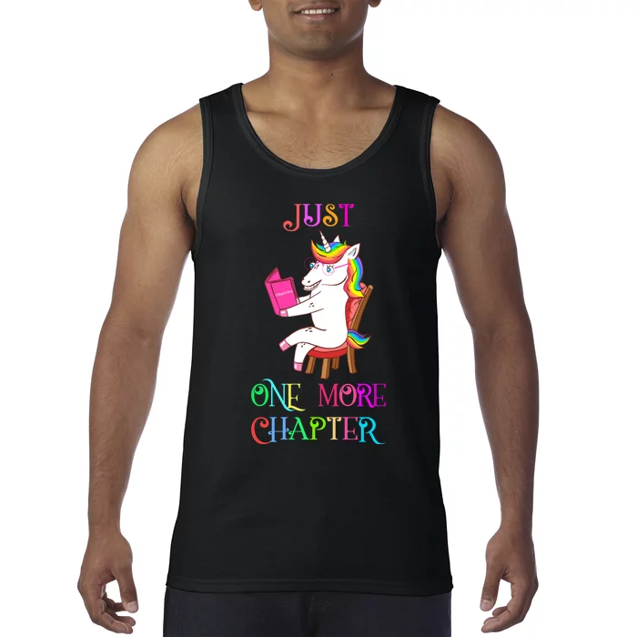 Unicorn Librarian Book Collector Gift Just One More Chapter Tank Top