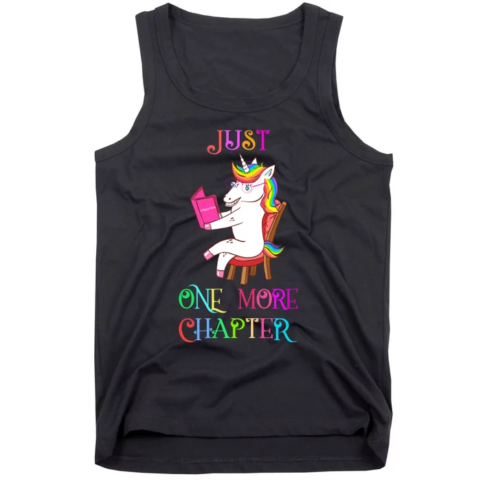 Unicorn Librarian Book Collector Gift Just One More Chapter Tank Top