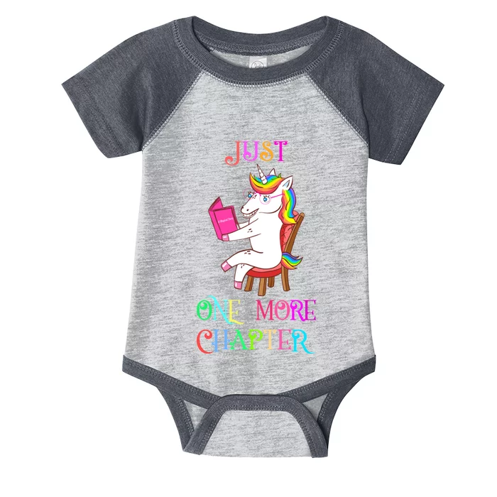 Unicorn Librarian Book Collector Gift Just One More Chapter Infant Baby Jersey Bodysuit