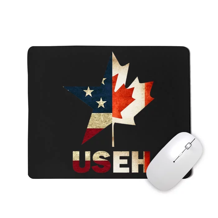 USEH Leaf Canadian American Flag Canada Mousepad