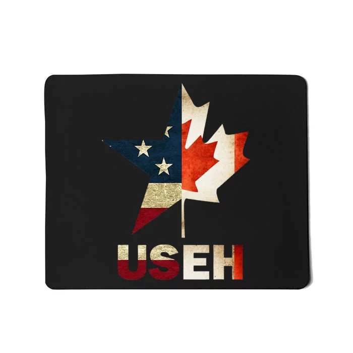 USEH Leaf Canadian American Flag Canada Mousepad