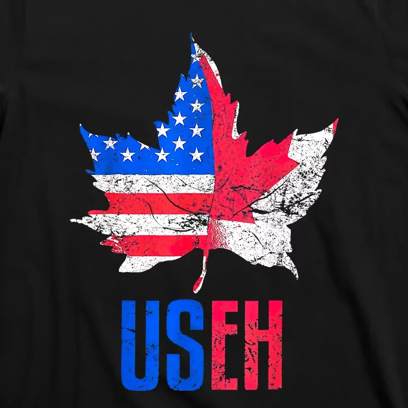 UsEh Leaf Canadian American Flag Canada Usa Patriotic T-Shirt