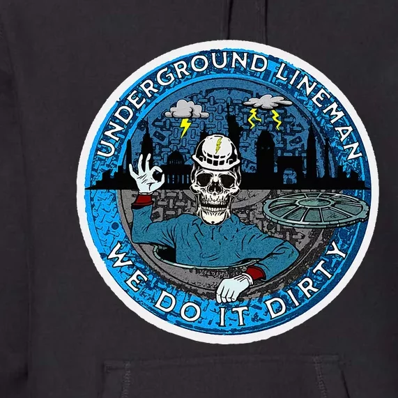 Underground Lineman Cable Splicer Premium Hoodie