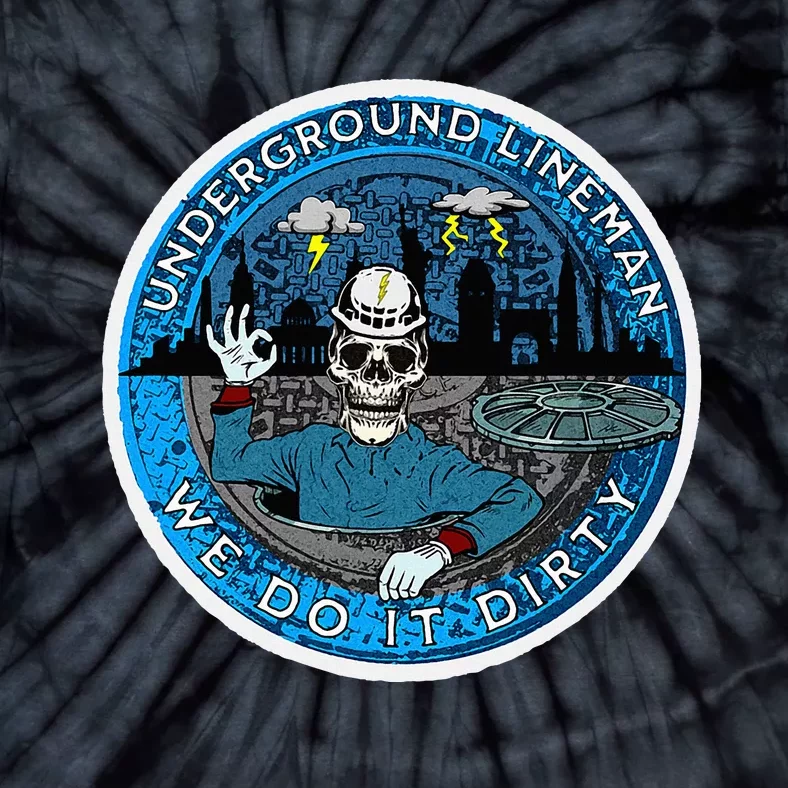 Underground Lineman Cable Splicer Tie-Dye T-Shirt