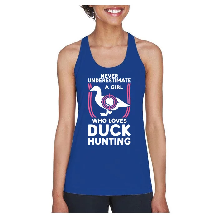 Underestimate Loves Duck Hunting Duck Duck Hunting Gift Women's Racerback Tank