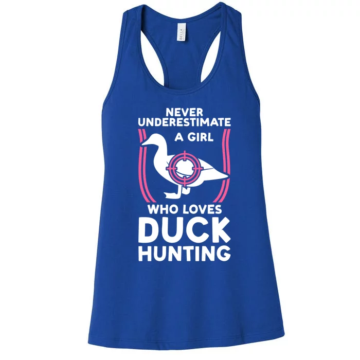 Underestimate Loves Duck Hunting Duck Duck Hunting Gift Women's Racerback Tank