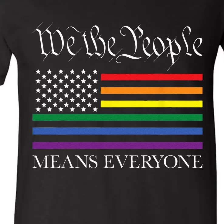 USA LGBT Equality We The People Means Everyone V-Neck T-Shirt