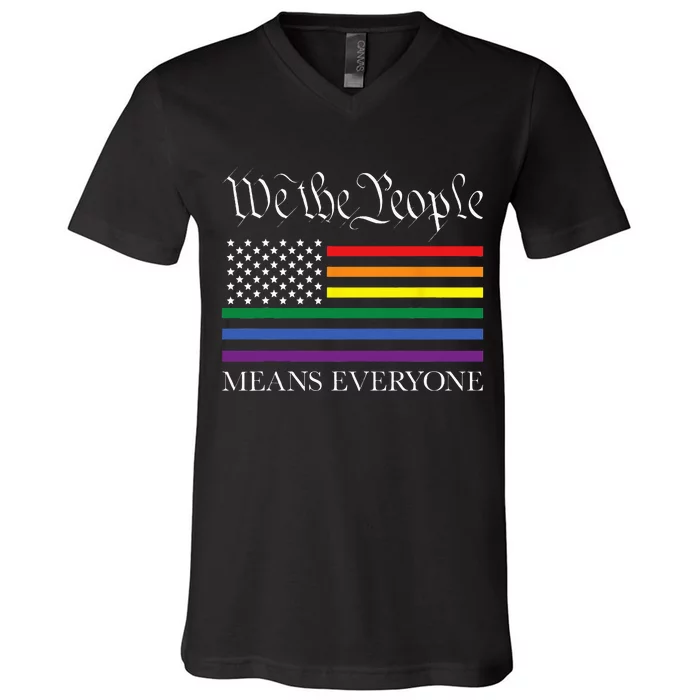 USA LGBT Equality We The People Means Everyone V-Neck T-Shirt