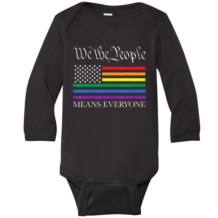 Usa Lgbt Equality We The People Means Everyone Baby Long Sleeve Bodysuit