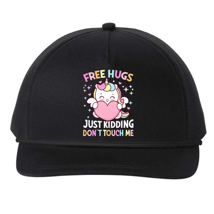 Unicorn Lover  Funny Free Hugs Just Kidding Don't Touch Me Snapback Five-Panel Rope Hat