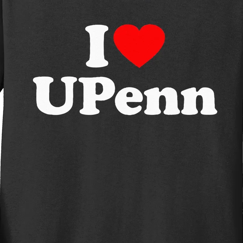 UPenn Love Heart College University Alumni Kids Long Sleeve Shirt