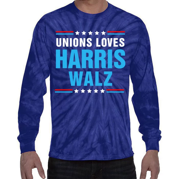 Unions Loves Harris Walz Uaw For Kamala Tie-Dye Long Sleeve Shirt