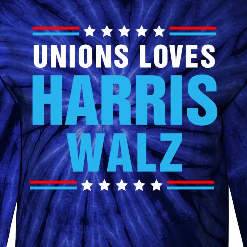 Unions Loves Harris Walz Uaw For Kamala Tie-Dye Long Sleeve Shirt