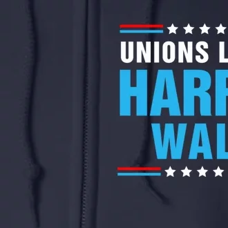 Unions Loves Harris Walz Uaw For Kamala Full Zip Hoodie