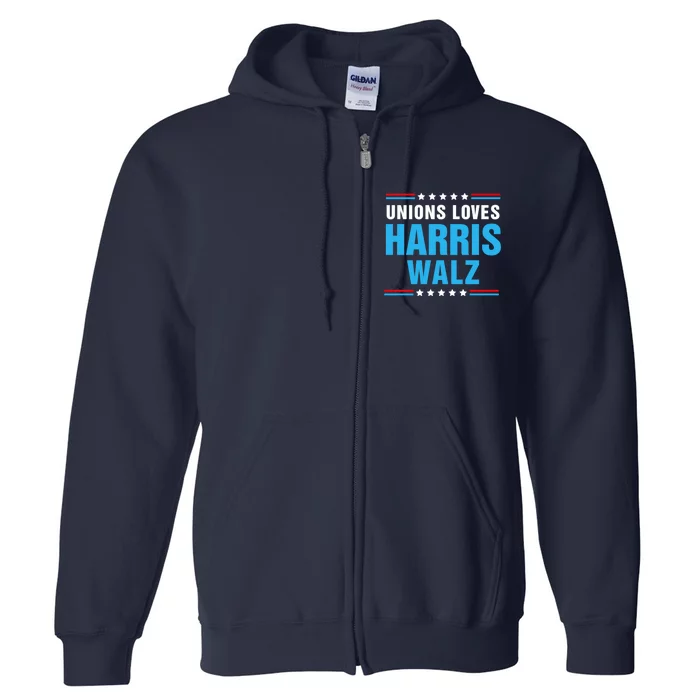 Unions Loves Harris Walz Uaw For Kamala Full Zip Hoodie