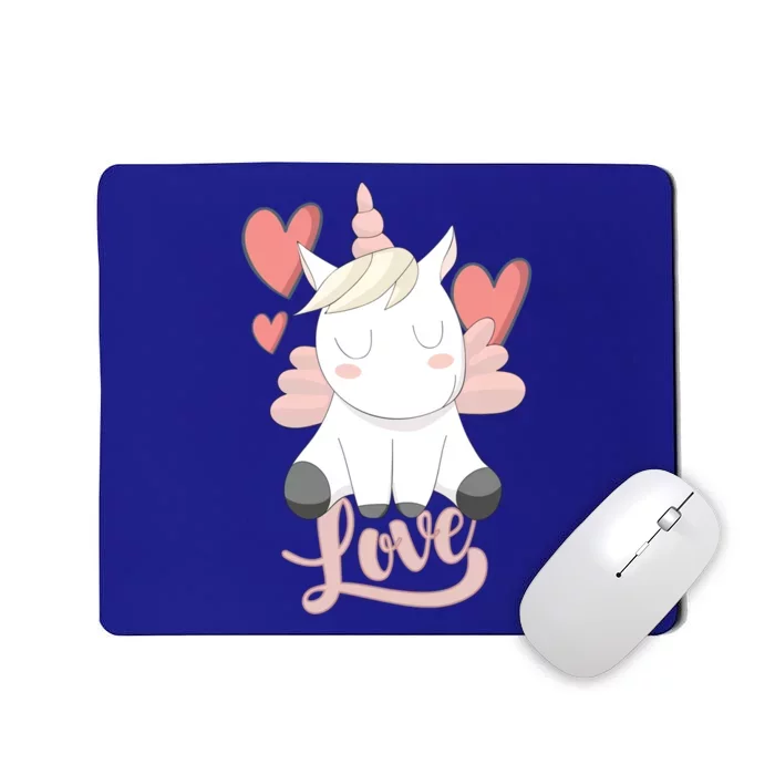 Unicorn Love Heart Valentine's Day Gift Gift Mousepad