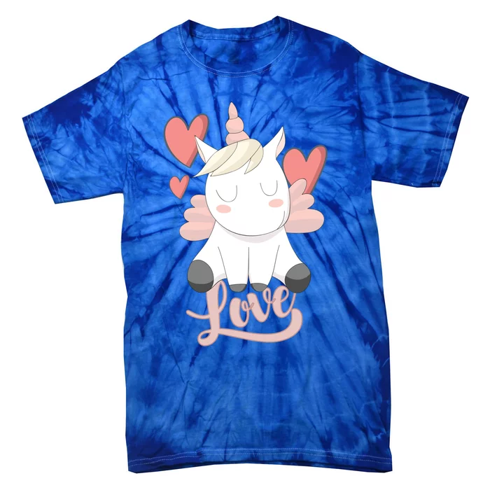 Unicorn Love Heart Valentine's Day Gift Gift Tie-Dye T-Shirt