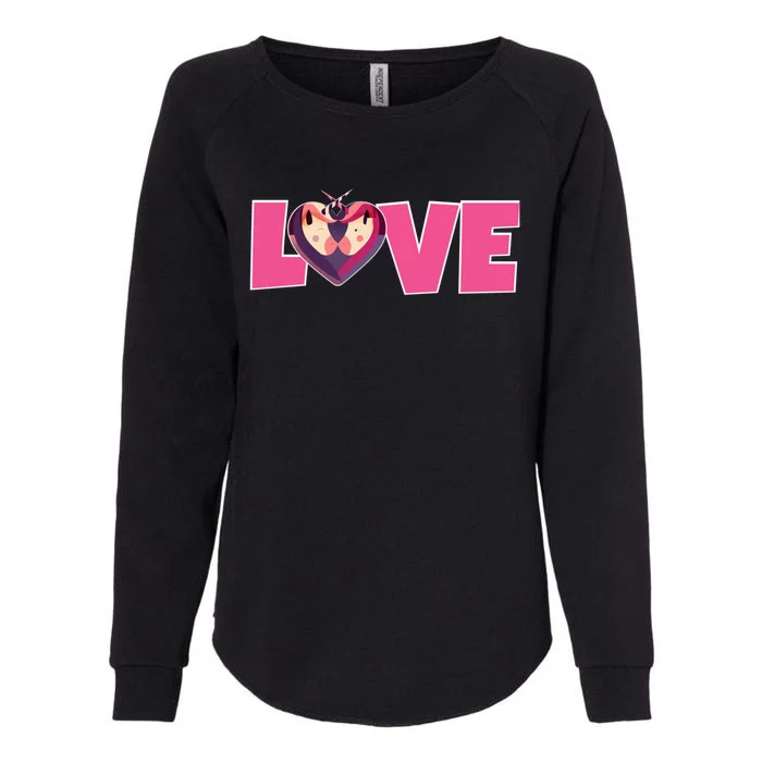 Unicorn Love Heart Valentine's Day Cute Gift Womens California Wash Sweatshirt