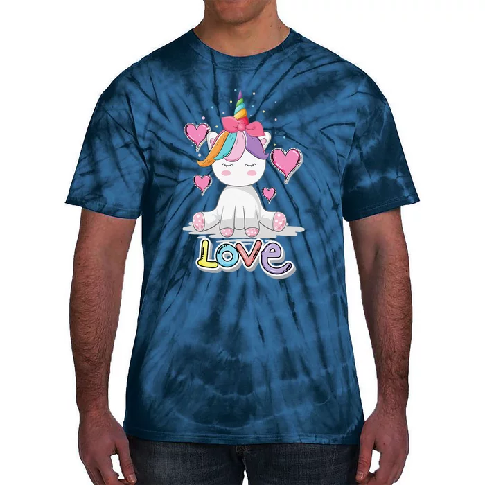 Unicorn Love Heart Valentine's Day For Tie-Dye T-Shirt