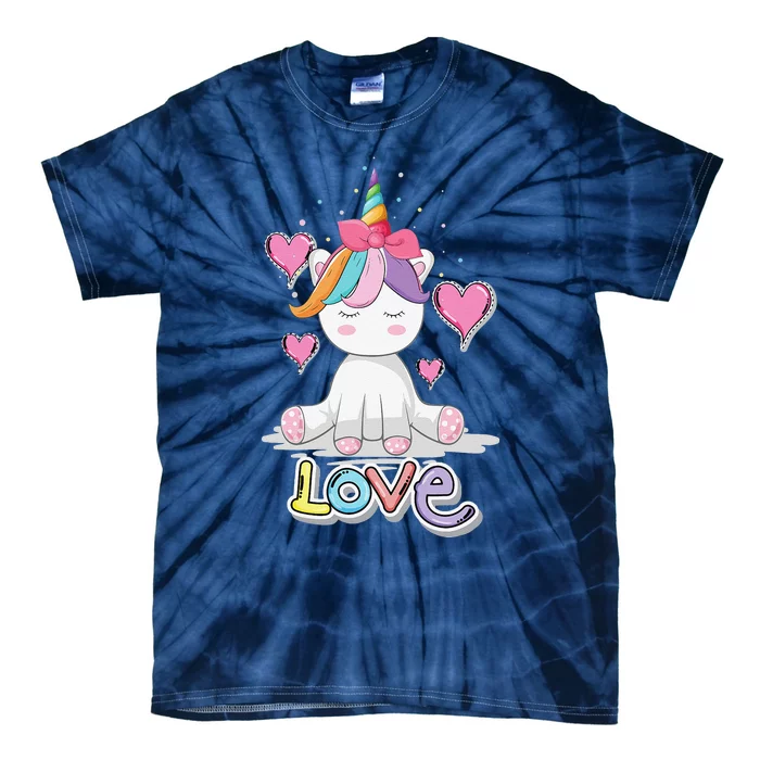 Unicorn Love Heart Valentine's Day For Tie-Dye T-Shirt