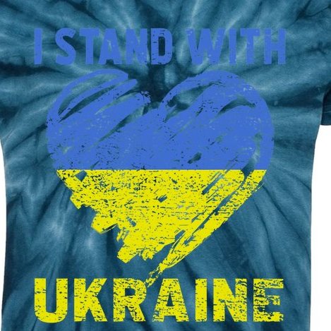 Ukrainian Lover I Stand With Ukraine Heart Kids Tie-Dye T-Shirt