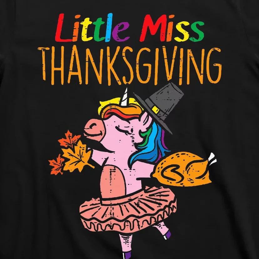 Unicorn Little Miss Thanksgiving Cute T-Shirt