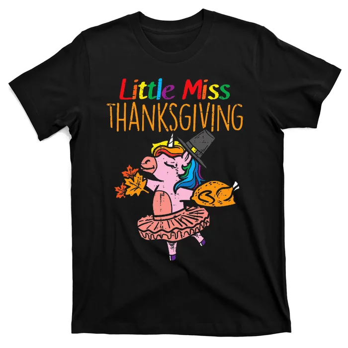 Unicorn Little Miss Thanksgiving Cute T-Shirt