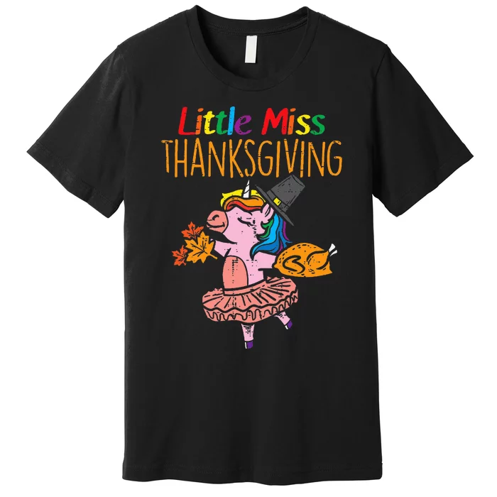 Unicorn Little Miss Thanksgiving Cute Premium T-Shirt