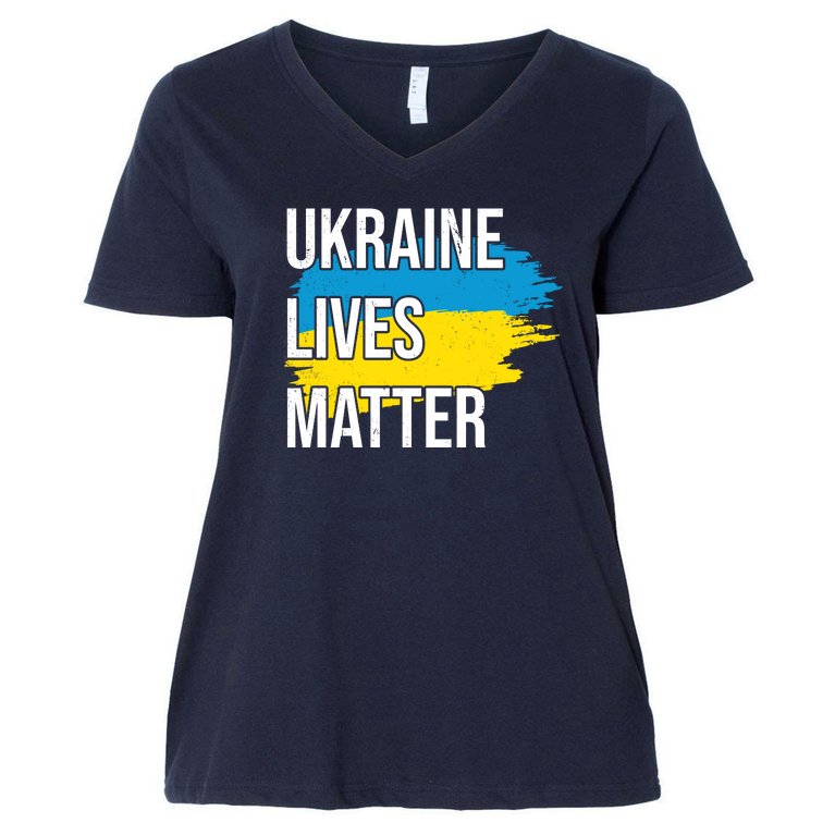 Ukraine Lives Matter Women's V-Neck Plus Size T-Shirt