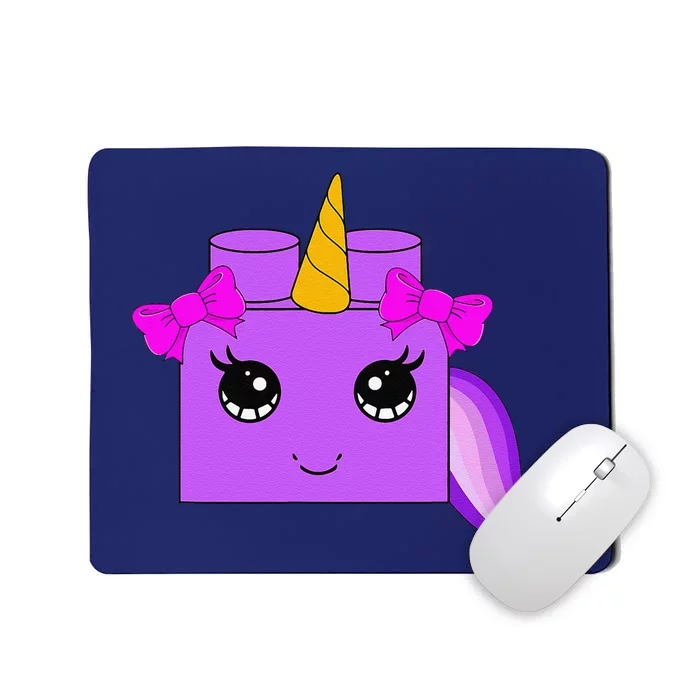 Unicorn Lover Master Builder Block Brick Building Mousepad