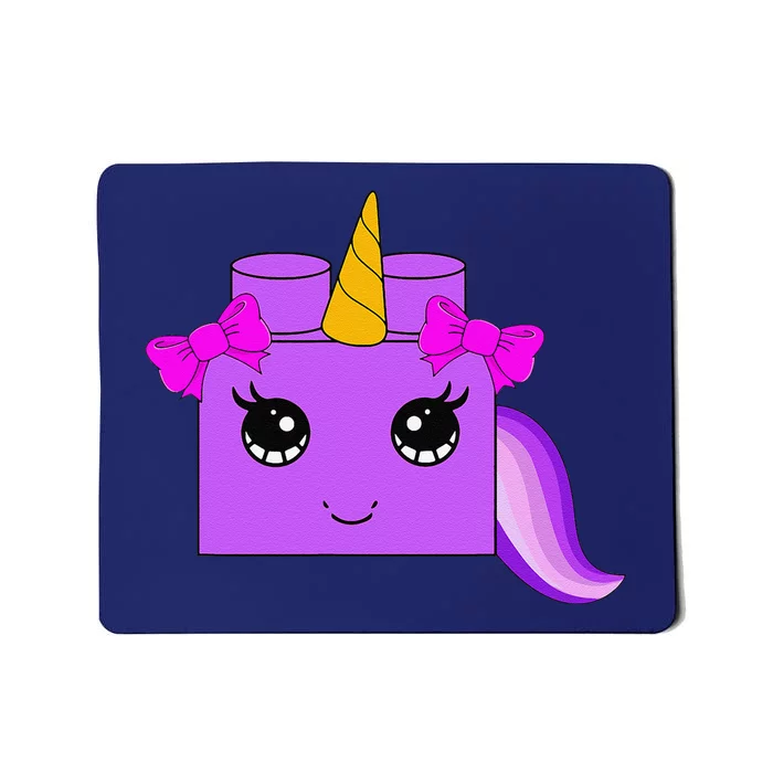 Unicorn Lover Master Builder Block Brick Building Mousepad