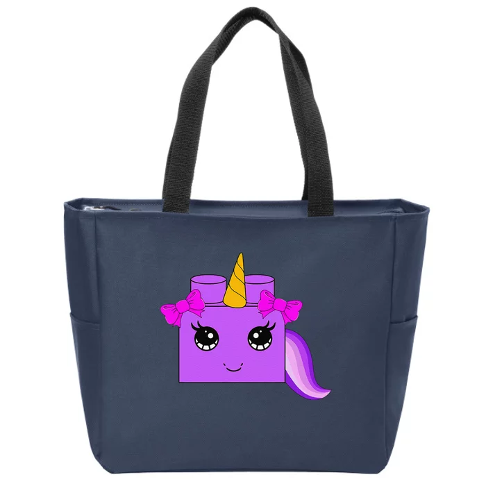 Unicorn Lover Master Builder Block Brick Building Zip Tote Bag