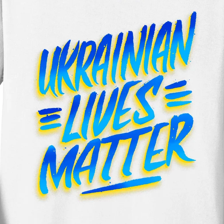 Ukrainian Lives Matter Kids Long Sleeve Shirt