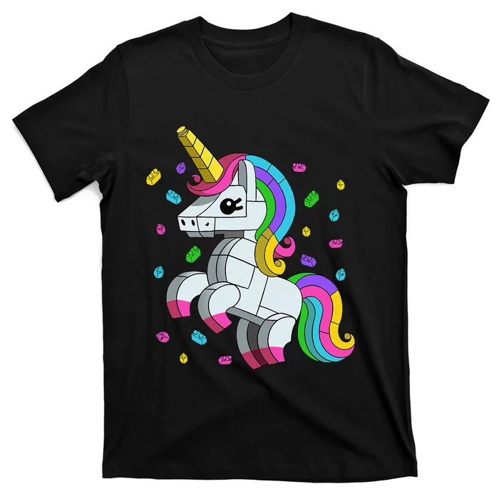 Unicorn Lover Master Builder Bricks Blocks Toy Gift T-Shirt