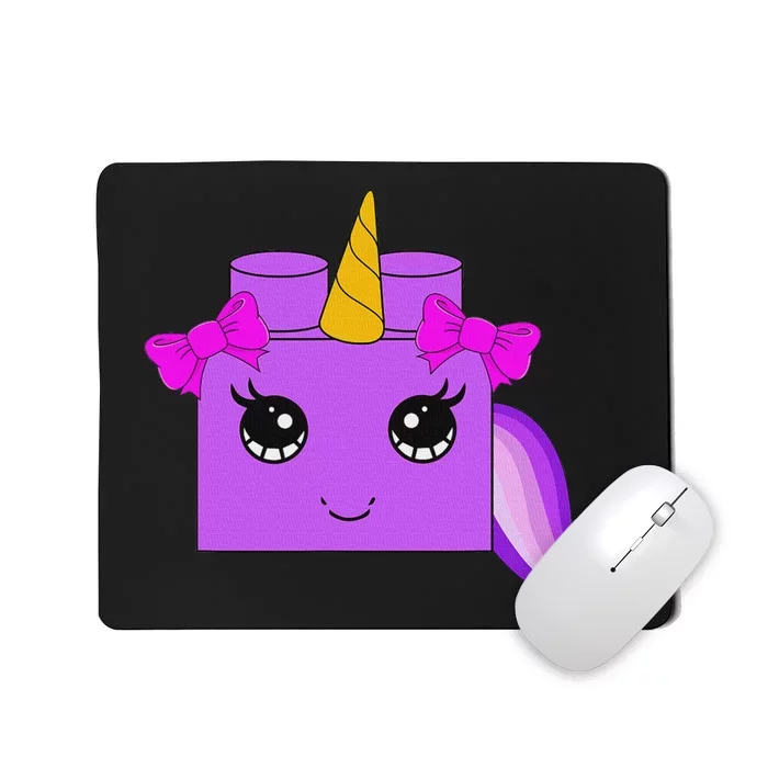 Unicorn Lover Master Builder Block Brick Building Girl Mousepad